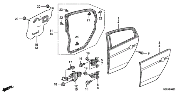 Rear Door Panels for 2008 Acura TL #0