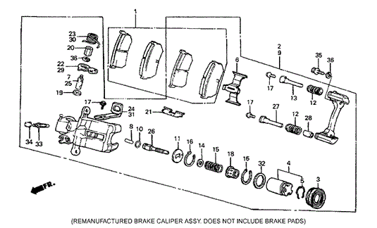 Rear Brake Caliper (DX) for 1987 Honda Prelude #0