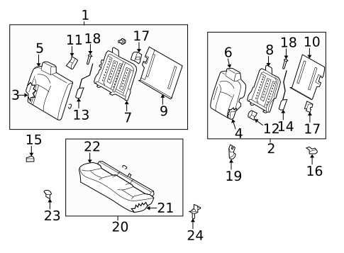 Rear Seat Components for 2008 Nissan Rogue #0