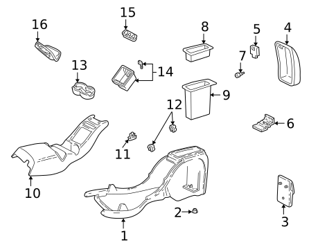 Center Console for 2003 Chevrolet S10 #1