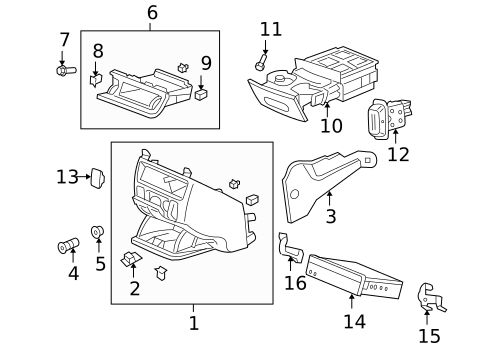 Front Console for 2005 Honda Odyssey #0