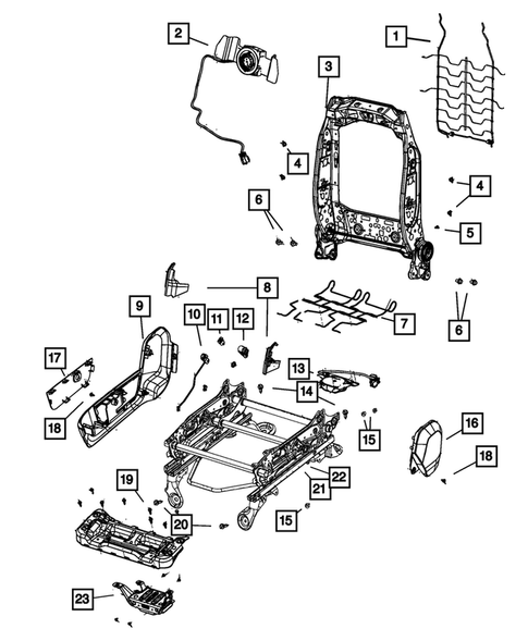 Front Seats - Adjusters, Recliners, Shields and Risers for 2017 Ram 3500 #4