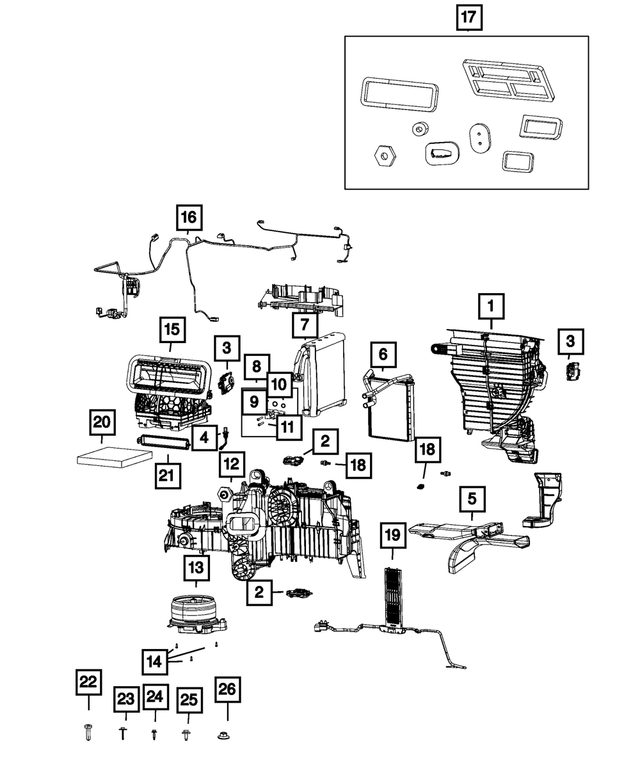 68396044AB - Air Conditioners and Heaters: A/c And Heater Unit Seal Kit for Mopar Image image