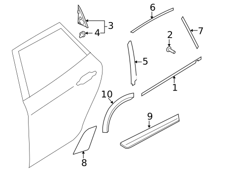 Exterior Trim - Rear Door for 2009 Subaru Forester #0
