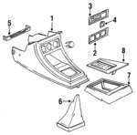 161863243D01C - Body: Console for Volkswagen: Cabriolet Image