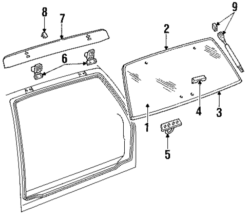 Glass - Tail Gate for 1993 Oldsmobile Bravada #0