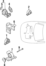 MR131308 - : Trans Mount for Mitsubishi: Mirage Image