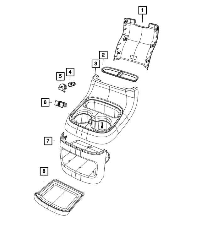1YU68DX8AA - : Floor Console Panel for Mopar Image