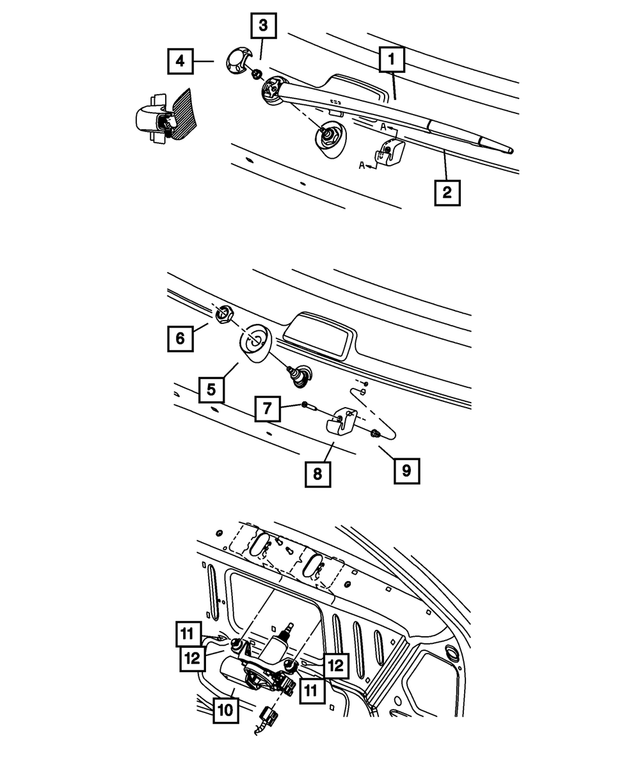4778097 - Wiper/Lock Cylinder and Keys: Wiper Frame Grommet for Jeep: Commander, Grand Cherokee, Liberty Image