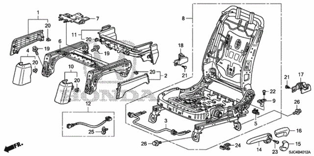 Front Seat Components (L.) (Manual Height) (2) for 2012 Honda Ridgeline #0