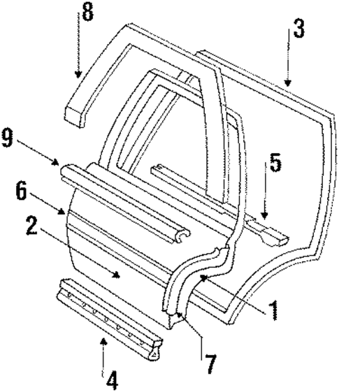 Door & Components for 1990 Buick LeSabre #0
