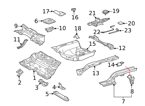 Rear Floor & Rails for 2009 Scion xD #0