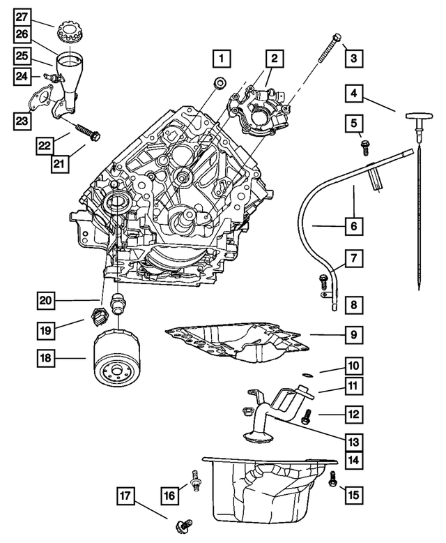 6100932 - Engine 3.7L Six Cylinder: Hex Bolt for Mopar Image