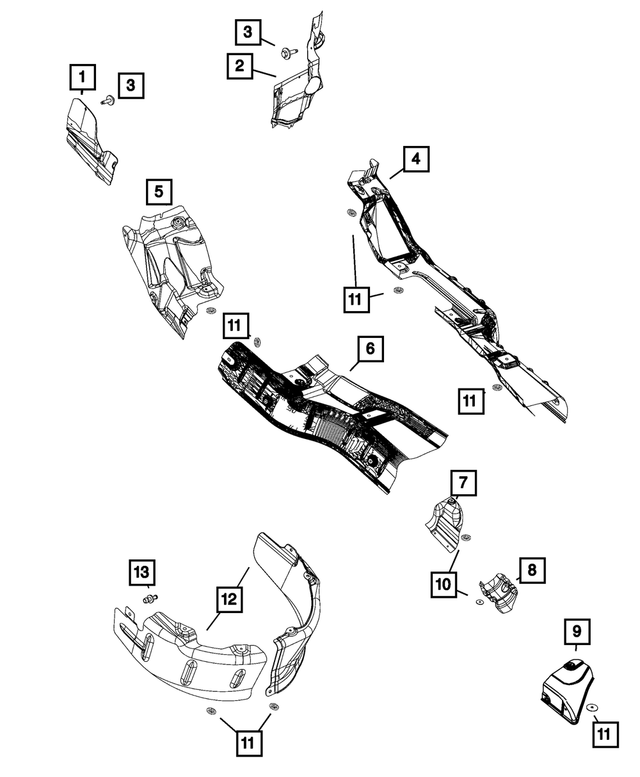 55399273AE - Exhaust: Brake &amp; Fuel Line Shield for Mopar Image