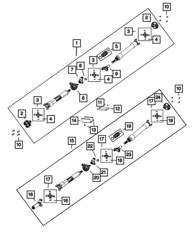 68305613AD - Differential and Drive Line: Drive Shaft for Mopar Image image