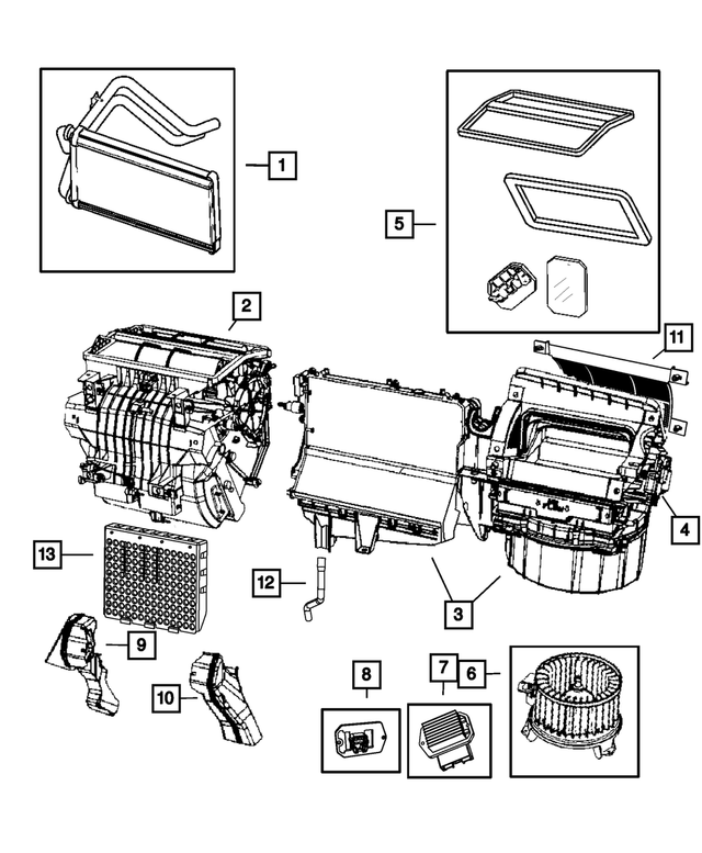5191353AB - Air Conditioners and Heaters: A/c And Heater Duct, Left for Mopar Image image