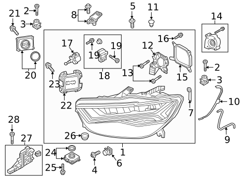 Headlamp Components for 2017 Audi A6 Quattro #0
