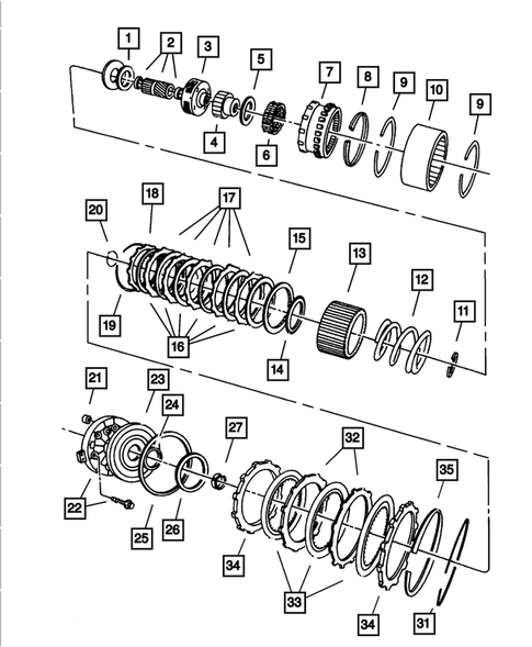 Overdrive Gear Train for 2003 Dodge Dakota #1