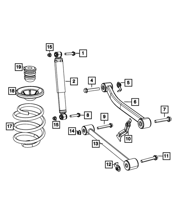 68638597AA - Rear Suspension: Suspension Shock Absorber Kit for Mopar Image image