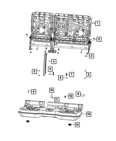 Rear Seats - Second Row Adjusters, Recliners, Shields and Risers for 2023 Jeep Grand Cherokee #1