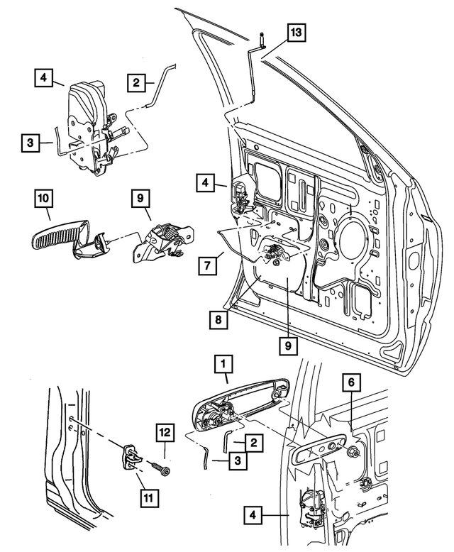 « 55276394AA – Doors and Related Parts : Poignée Extérieure/loquet Tringle, Côté Droit pour Mopar Image »