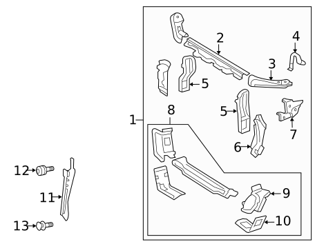 Radiator Support for 2007 Lexus ES350 #0