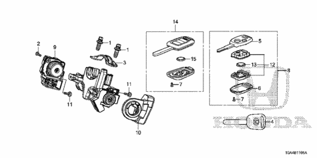Key Cylinder Components for 2012 Honda CR-V #0