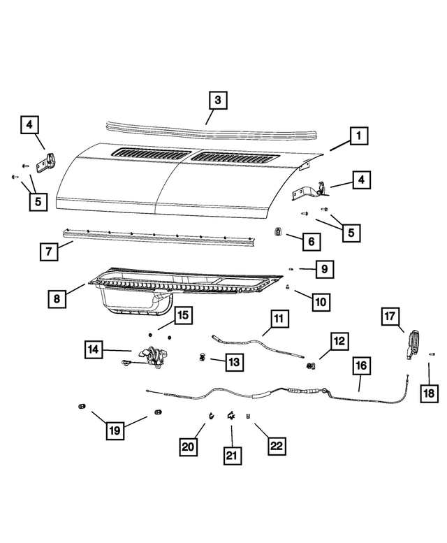 « 68095735AA – Body Sheet Metal Except Doors : Capot Charniere, Côté Gauche pour Mopar Image »
