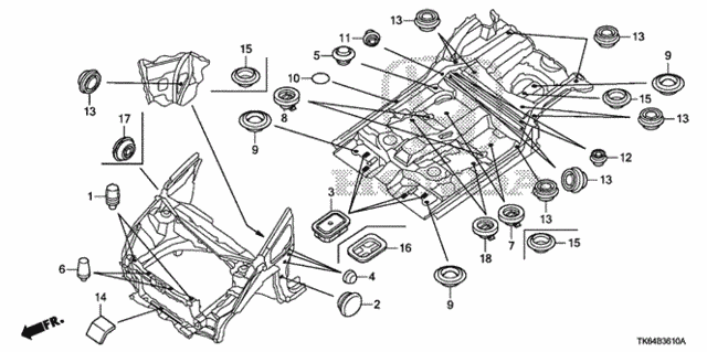 Grommet (FR.) for 2012 Honda Fit #0