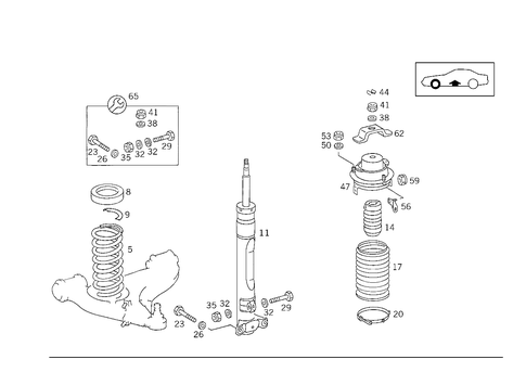 Front Springs and Suspension Used with Self-Levelling Device for 1993 Mercedes-Benz 300SL #0