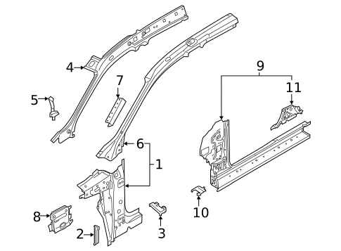 Hinge Pillar for 2022 Audi e-tron S #0