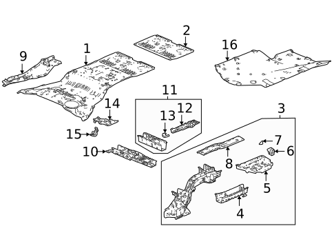 Rear Floor & Rails for 2023 Acura MDX #0