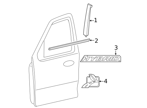Exterior Trim - Front Door for 2012 Ford Escape #0