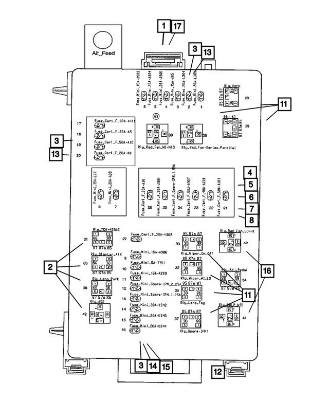 5174546AA - Electrical: Power Distribution Center for Chrysler: 300 | Dodge: Charger, Magnum Image
