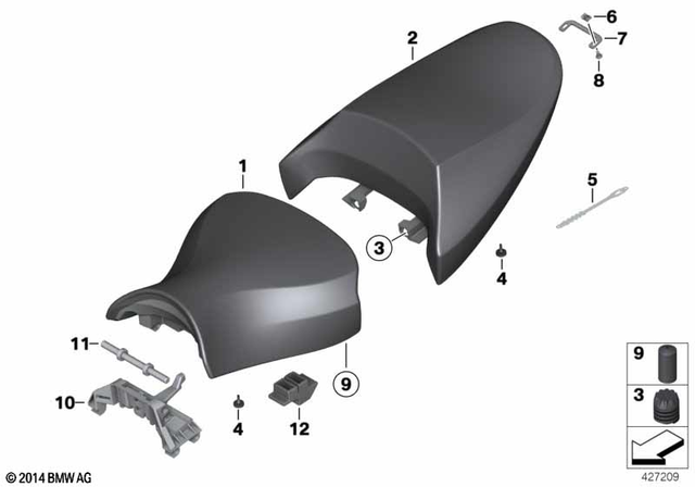 52537683687 - : Front Seat, Low for BMW-Motorrad Image