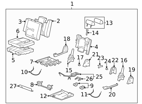 Rear Seat Components for 2012 Cadillac Escalade #8