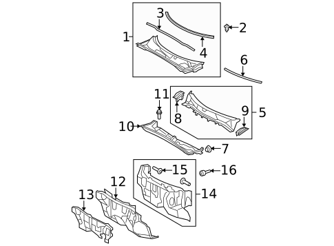 Cowl for 2010 Toyota Highlander #1