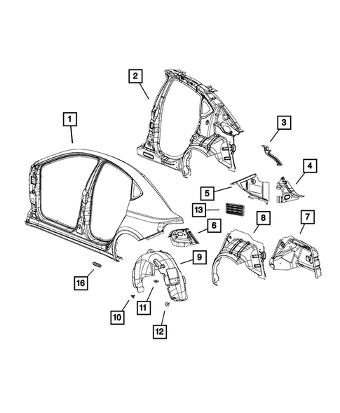 Aperture Panel and Pillar Supports for 2016 Dodge Dart #0