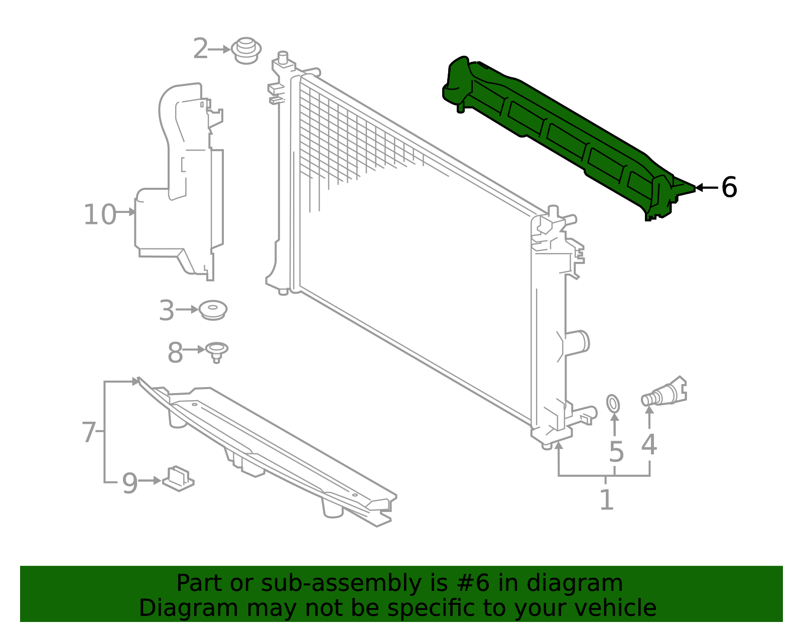 16594-24040 - Radiator Support Baffle 2023-2025 Toyota