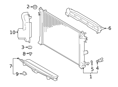 Radiator & Components for 2019 Toyota Corolla #1