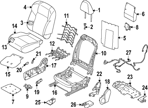 Passenger Seat Components for 2025 Nissan Pathfinder #0