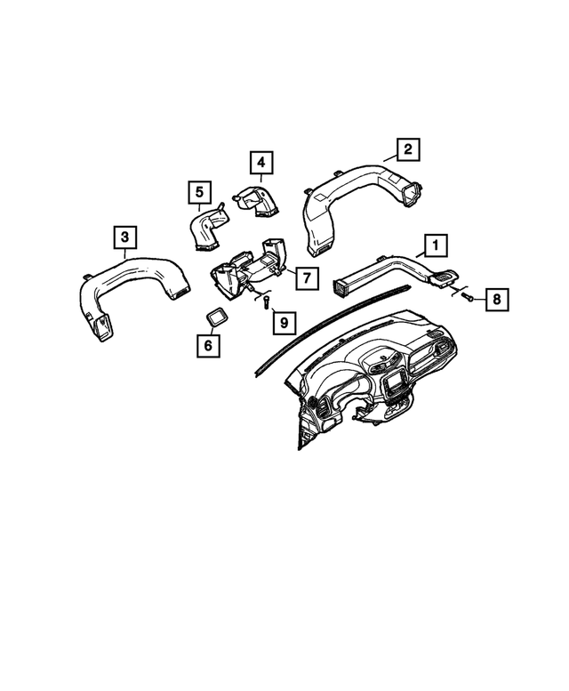 68466467AA - Air Conditioners and Heaters: Air Duct for Mopar Image