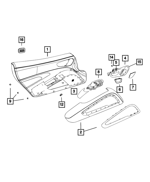 5VL741X6AA - Interior Trim: Front Door Trim Panel, Right for Mopar Image