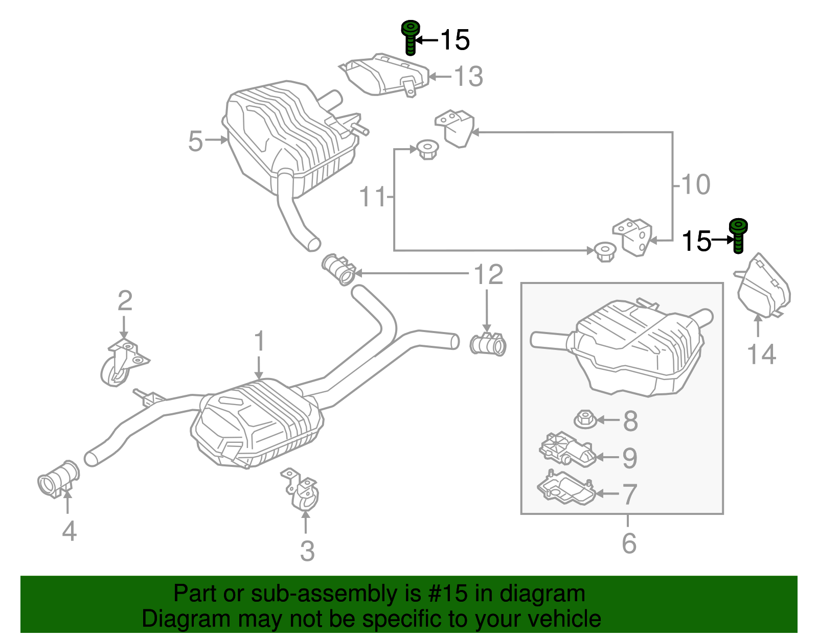 2016-2018 Audi Tailpipe Extension Bolt WHT-007-677 | Audi USA Parts
