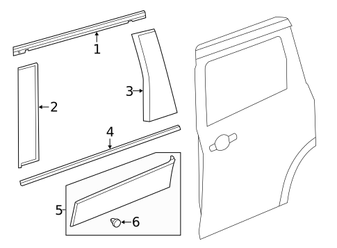 Exterior Trim - Side Door for 2016 Nissan Quest #0