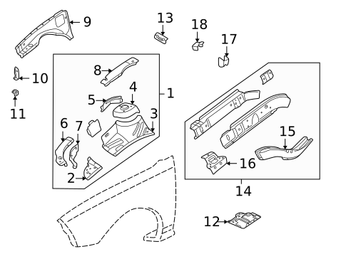 Structural Components & Rails for 1995 Pontiac Sunfire #0
