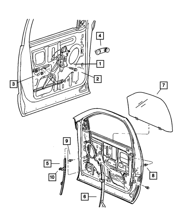 55276206AD - Doors and Related Parts: Front Door Window Regulator, Right, Manual for Mopar Image