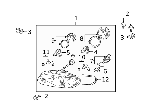 Headlamp Components for 2004 Pontiac GTO #0