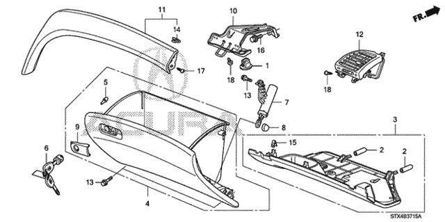 Instrument Panel Garnish (Passenger Side) for 2013 Acura MDX #0