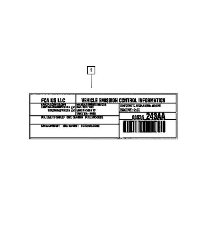 68619899AA - : Vehicle Emission Control Information Label for Mopar Image